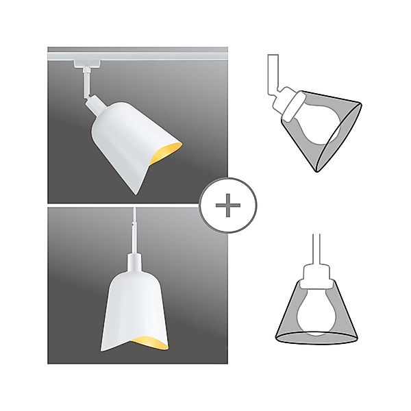 Paulmann "URail Schirm DecoSystems Alvaro 144mm Weiß/Gold matt" günstig online kaufen