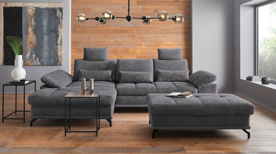 PLACES OF STYLE Ecksofa "Costello L-Form, B: 301 cm mit Sitztiefen-, Armtei günstig online kaufen