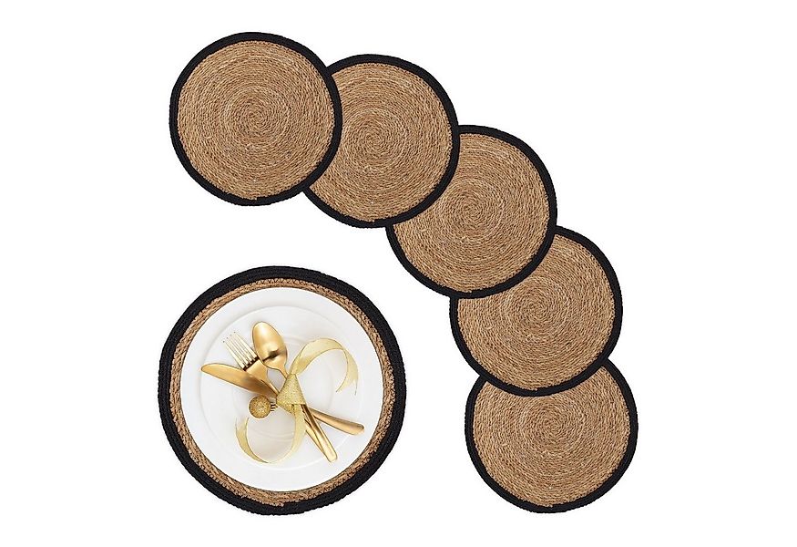 relaxdays Platzset Tischset 6-teilig Wasserhyazinthe günstig online kaufen