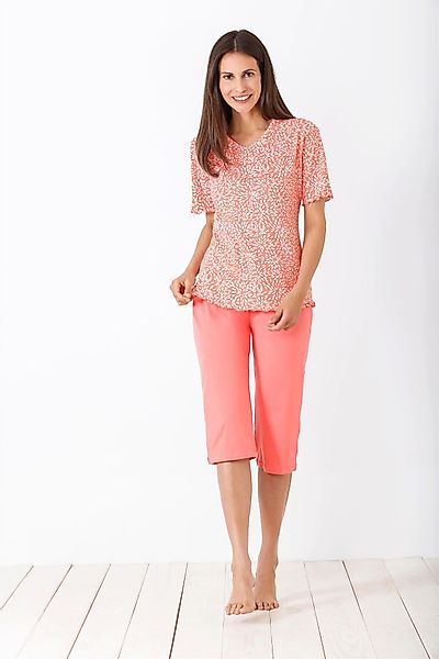 Hajo Schlafanzug Damen Capri-Schlafanzug, Premium Cotton günstig online kaufen