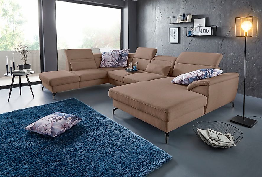 sit&more "Percy U-Form" 12 cm Fußhöhe, Sitztiefenverstellung, wahlweise in günstig online kaufen