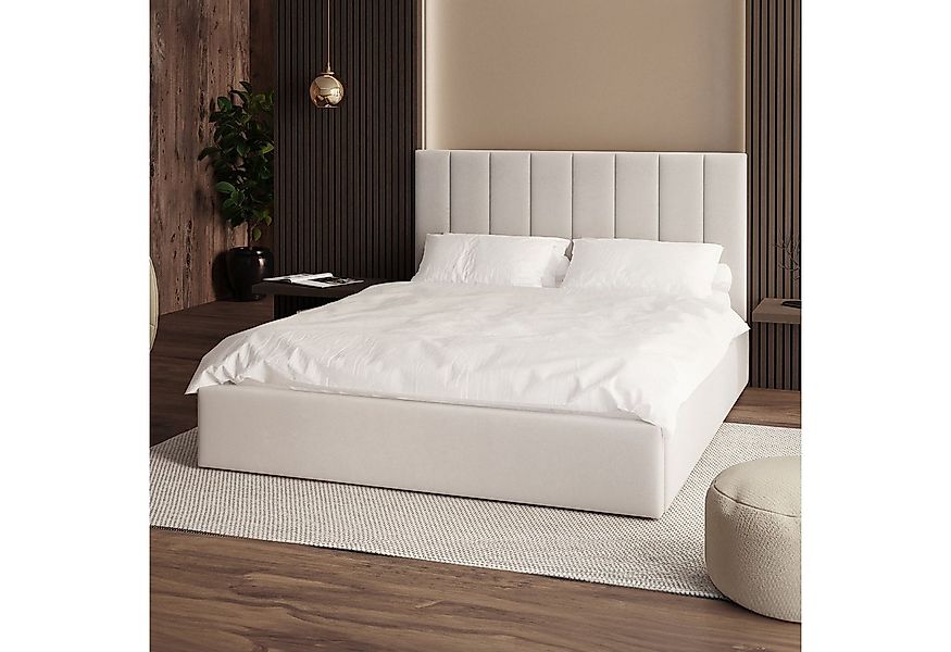 FDM Polsterbett KAJA modern mit Bettkasten MADE IN EU - mit hochwertigem Pa günstig online kaufen