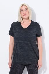Ulla Popken T-Shirt Funktionsshirt Mesheinsätze V-Ausschnitt günstig online kaufen