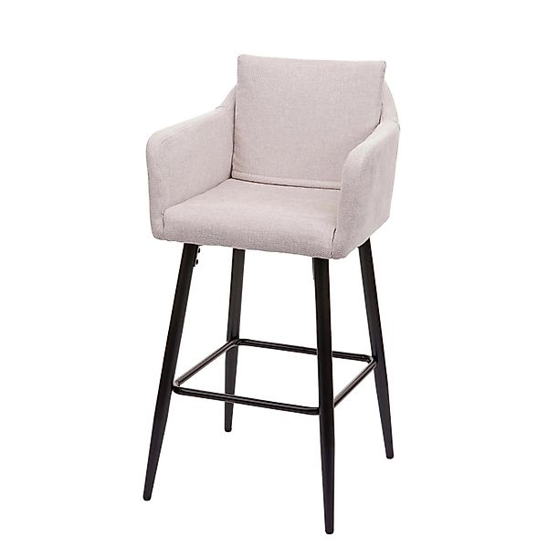 PROREGAL Barhocker Mit Lehne Sitzhöhe 74cm Fußablage Metall Stoff/Textil Cr günstig online kaufen