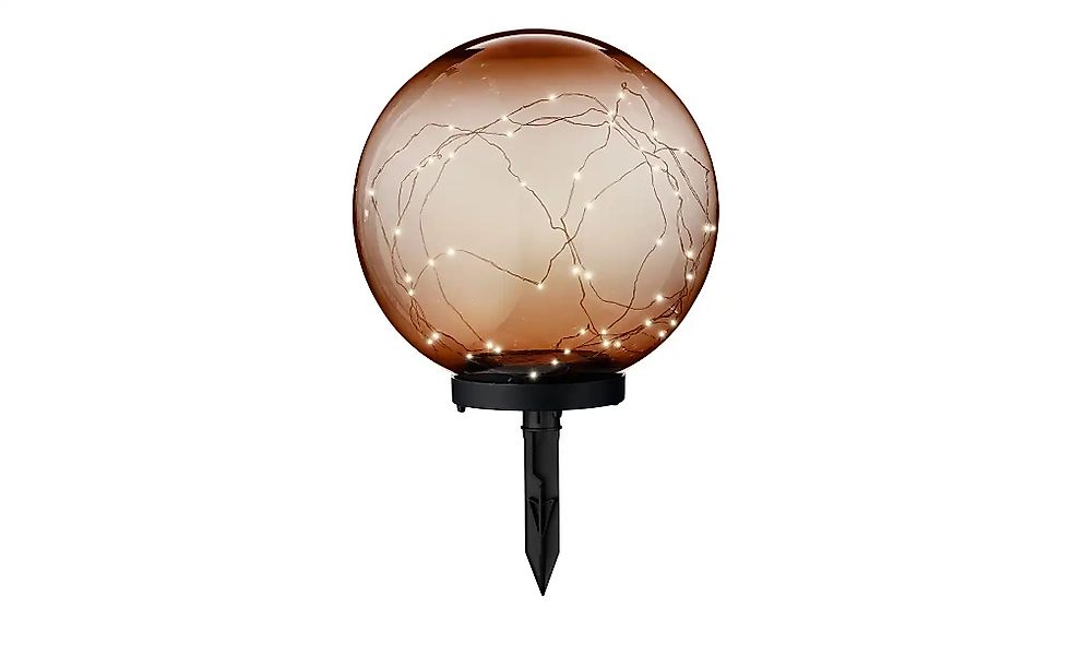 LED Solar-Bodenkugel   ¦ braun ¦ Maße (cm): H: 38  Ø: 30 Lampen & Leuchten günstig online kaufen