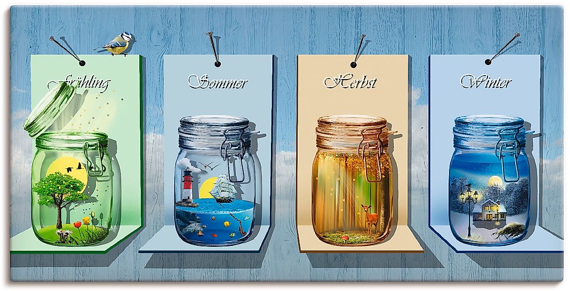 Artland Wandbild »Jahreszeiten in Gläsern« Vier Jahreszeiten 1 Stk. tlg. al günstig online kaufen