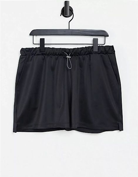 ASOS DESIGN – Sportliche Shorts mit Bungee-Kordel in Schwarz günstig online kaufen