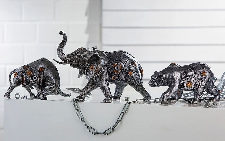 Casablanca by Gilde Tierfigur "Skulptur Steampunk Elephant", mit kupferfarb günstig online kaufen