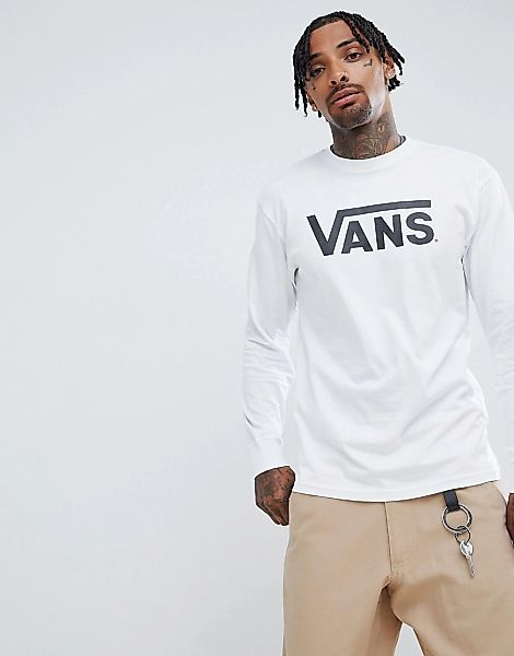 Vans – Klassisches, langärmliges Shirt in Weiß günstig online kaufen