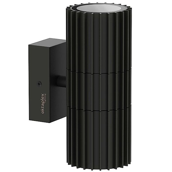 Oktaplex Para Außenlampe Aluminium 2x GU10 Fassung IP44 230V Wandleuchte Sc günstig online kaufen