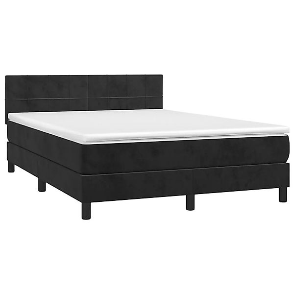 vidaXL Boxspringbett mit Matratze & LED Schwarz 140x190 cm Samt 3134401 günstig online kaufen