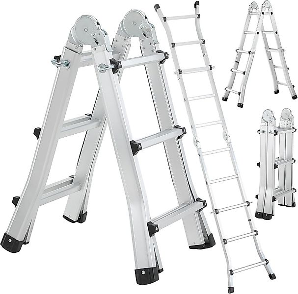 TLGREEN Teleskopleiter 4,8M Teleskop-Klappleiter aus Aluminiumlegierung, (3 günstig online kaufen