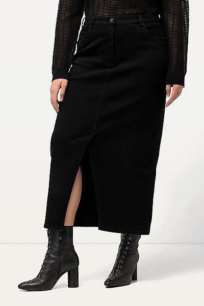 Ulla Popken Jeansrock Jeans-Midirock Saumschlitz Komfortbund günstig online kaufen