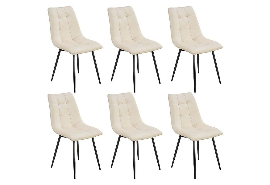 Juskys Esszimmerstuhl Blanca (6 St), bequeme Sitzform, 120 kg belastbar, we günstig online kaufen