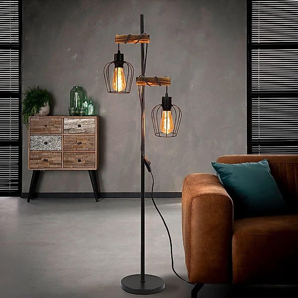 ZMH Stehlampe Wohnzimmer 2 Flammig 151CM günstig online kaufen