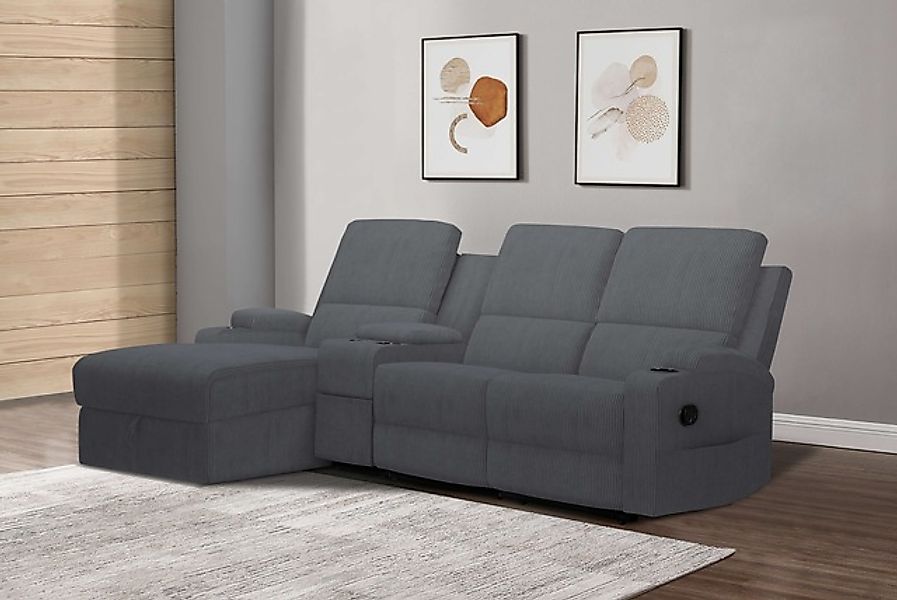 Home affaire Ecksofa »NAPORI Multimediasofa, 3er Kinosessel XXL, L-Form, Co günstig online kaufen