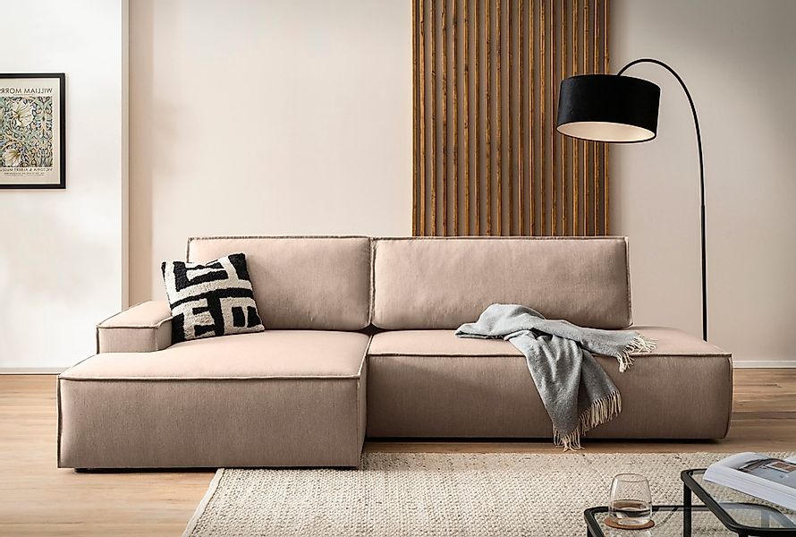 Home affaire Ecksofa "SHERWOOD, Schlafsofa in L-Form offen (275cm), Cord, L günstig online kaufen