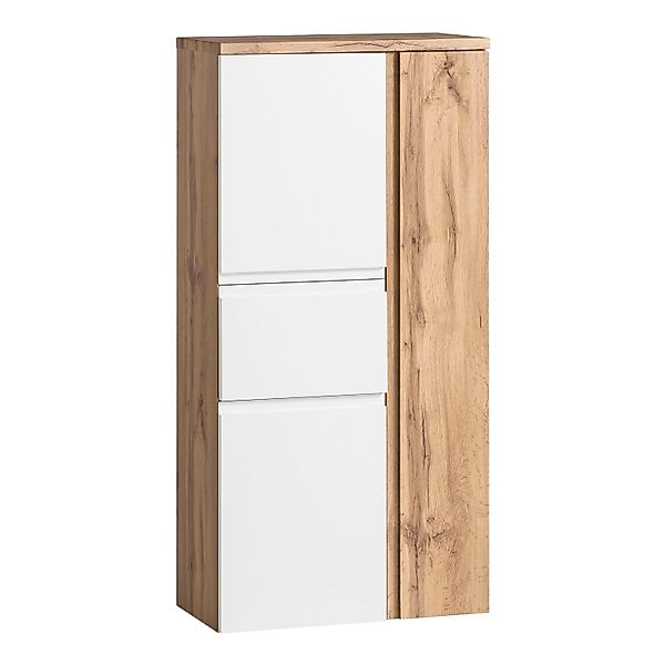 Held Möbel Midischrank Ancona 65 cm matt Weiß-Wotaneiche günstig online kaufen