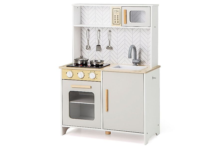 COSTWAY Spielküche, Kinderküche mit Mikrowelle, Herd, Spüle, Backofen günstig online kaufen