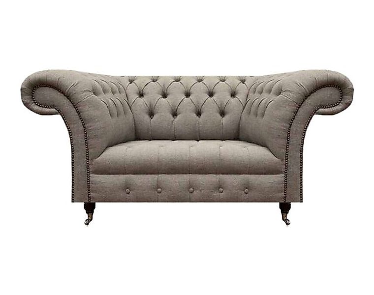 JVmoebel Sofa Luxuriöse Grau Polstermöbel Zweisitzer Sofa Couch Textil Wohn günstig online kaufen