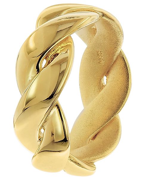 trendor Silberring mit Zopfmuster Gold auf günstig online kaufen