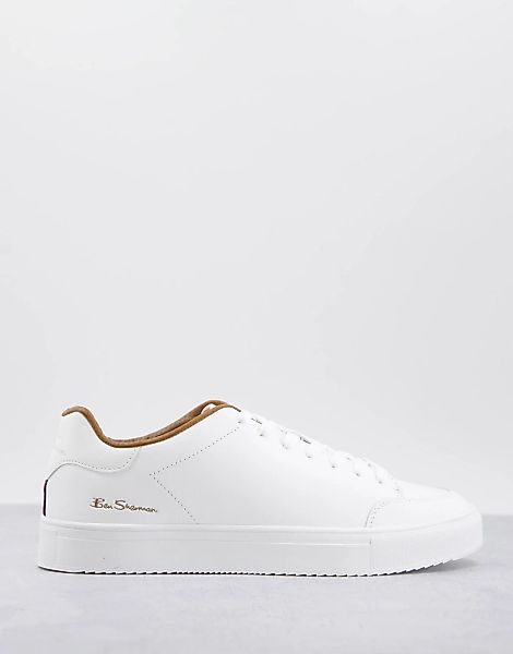 Ben Sherman – Minimalistische Sneaker zum Schnüren in Weiß günstig online kaufen