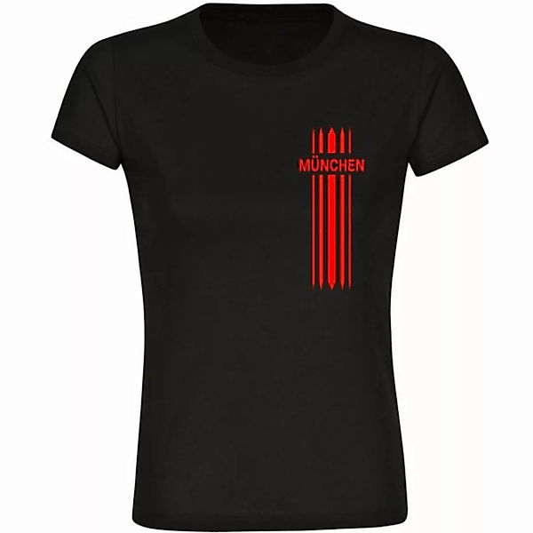 multifanshop T-Shirt Damen München rot - Streifen - Frauen günstig online kaufen
