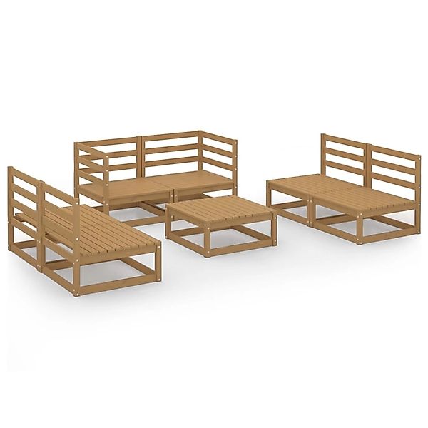 vidaXL 7-tlg Garten-Lounge-Set Honigbraun Massivholz Kiefer Modell 7 günstig online kaufen