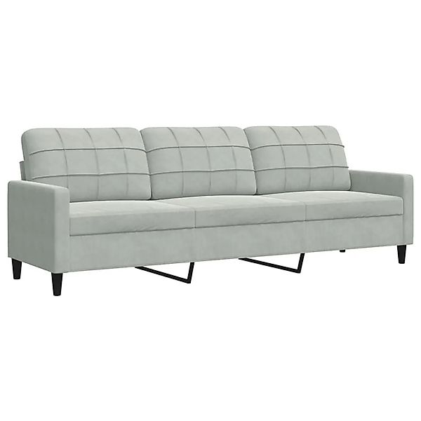 vidaXL 3-Sitzer-Sofa Hellgrau 210 cm Samt 4007644 günstig online kaufen