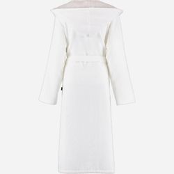 Cawö Damen Bademantel Kapuze 4345 - Farbe: weiß-silber - 607 - S günstig online kaufen