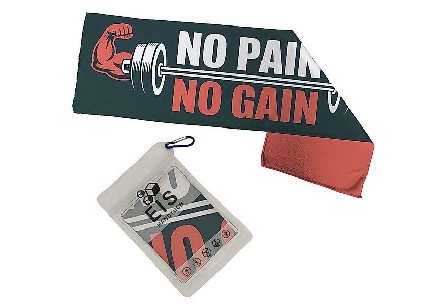 speecheese Sporthandtuch No Pain No Gain Eishandtuch XL mit Hantel Grafik günstig online kaufen