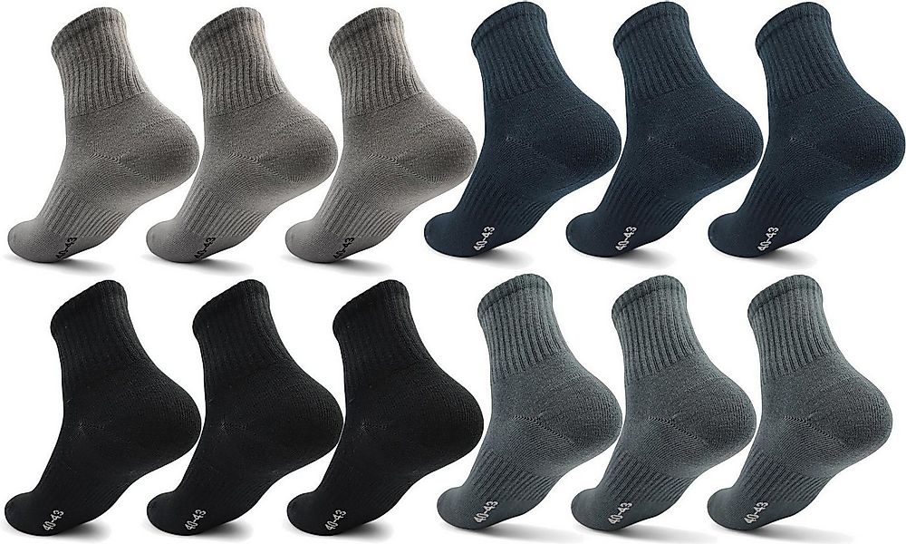 EloModa Sportsocken 12 Paar Herren Sport Sneaker Socken Quarter Socks Kurzs günstig online kaufen