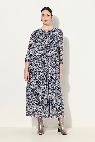 Ulla Popken Midikleid Mesh-Maxikleid Leomuster doppellagig günstig online kaufen