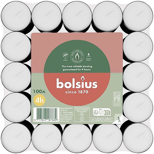 Bolsius Teelicht Bolsius Teelichte 100er Flatpack günstig online kaufen