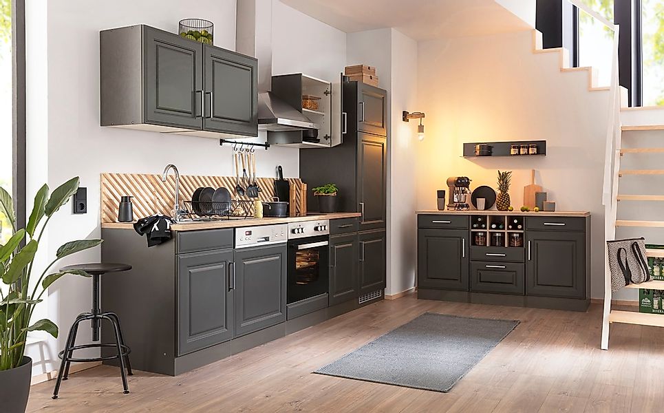 KOCHSTATION "KS-Stockholm" Breite 280 cm, mit hochwertigen MDF Fronten im L günstig online kaufen