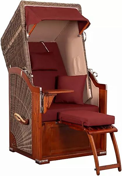 Strandkorb Spiekeroog Single Mahagoni PE Grey Dessin 550 günstig online kaufen