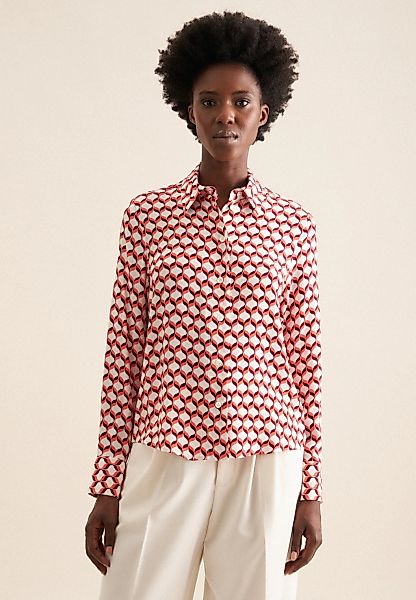 seidensticker Hemdbluse "Schwarze Rose", Langarm Kragen Geometrische Muster günstig online kaufen