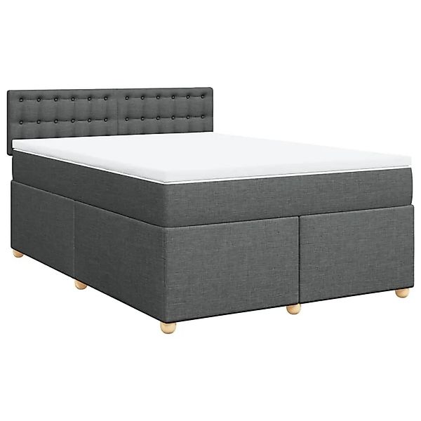vidaXL Boxspringbett mit Matratze Dunkelgrau 140x200 cm Stoff 3289018 günstig online kaufen
