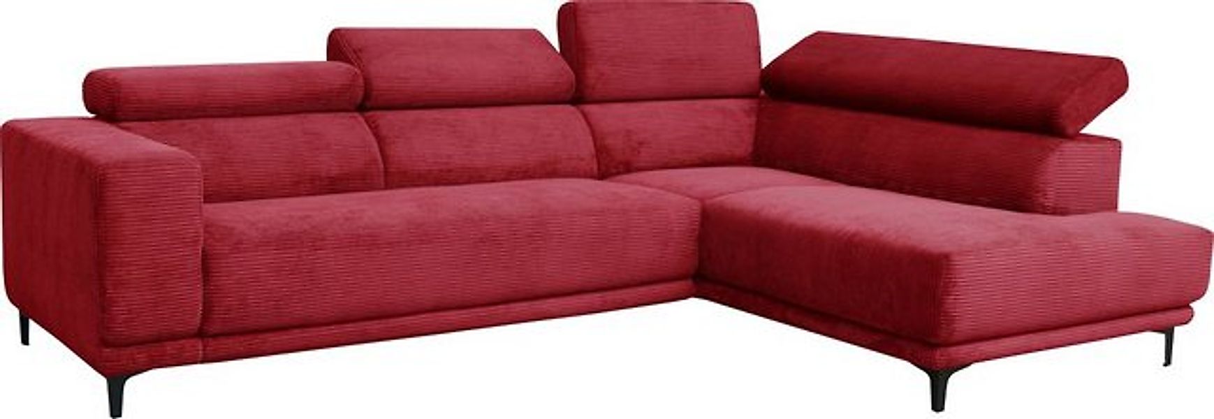 alina Ecksofa Hikari, wahlweise mit Sitzvorzug, in modernem Cordstoff, Brei günstig online kaufen