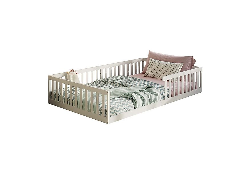 Kids Collective Kinderbett Bodenbett Bett mit Rausfallschutz & Lattenrost M günstig online kaufen