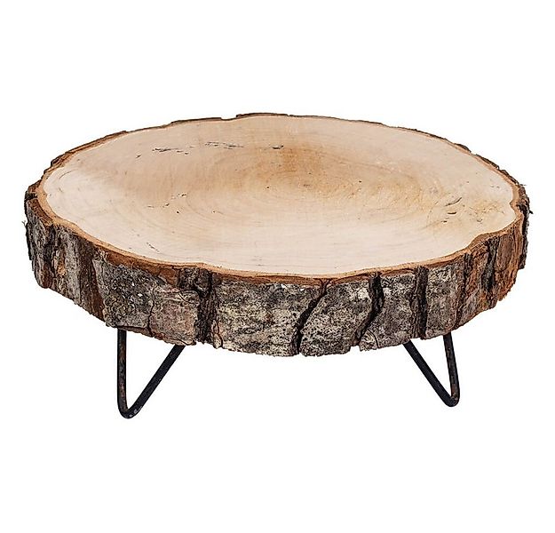 Versand-Richter Kerzenständer Beistelltisch, Baumscheibe Eiche mit Metallfü günstig online kaufen