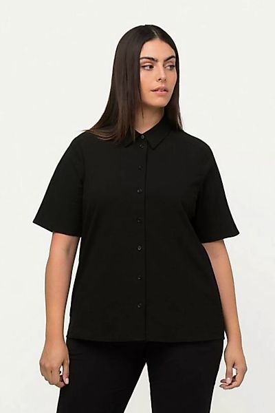 Ulla Popken Hemdbluse Shirtbluse Bubblequalität Boxy-Schnitt Hemdkragen günstig online kaufen