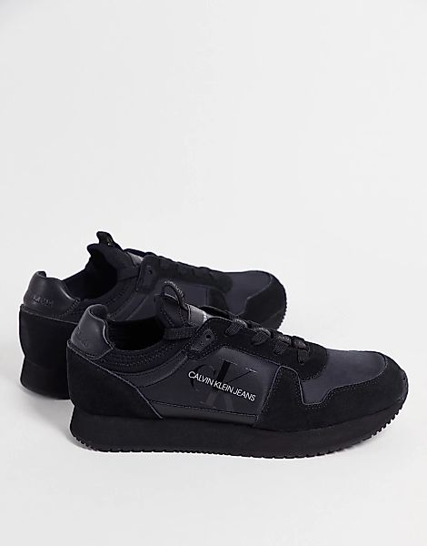Calvin Klein Jeans – Runner – Sneaker im Socken-Design in Schwarz günstig online kaufen