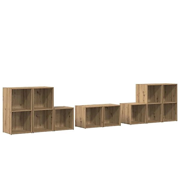 vidaXL TV-Schrank Set 8-Tlg Artisan-Eiche Holzwerkstoff 3393275 günstig online kaufen