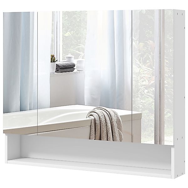 Kleankin Badezimmerspiegelschrank, 90 x 15 x 75 cm, Badezimmermöbel, Spiege günstig online kaufen