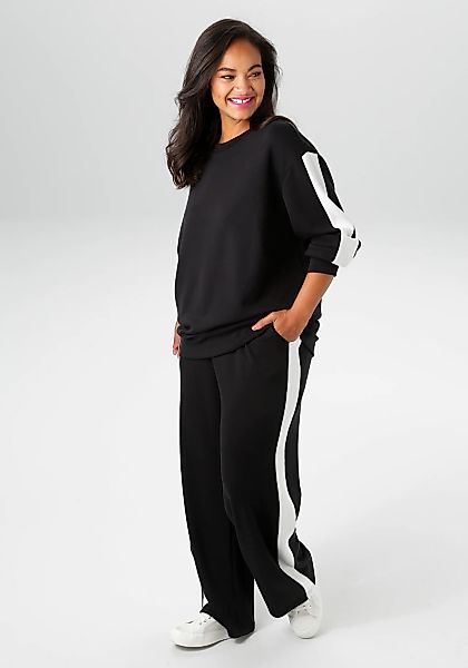 Aniston PLUS Sweatshirt, mit trendigen Seitenstreifen - NEUE KOLLEKTION günstig online kaufen