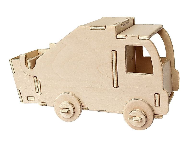 Pebaro 3D-Puzzle Holzbausatz Müllwagen, 851/7, 21 günstig online kaufen