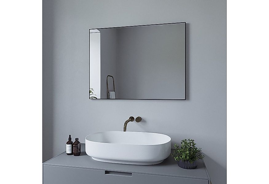 AQUALAVOS Wandspiegel Wandspiegel Schwarz Metall Badezimmer Spiegel Badspie günstig online kaufen