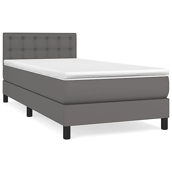 vidaXL Boxspringbett mit Matratze Grau 100x200 cm Kunstleder1389753 günstig online kaufen