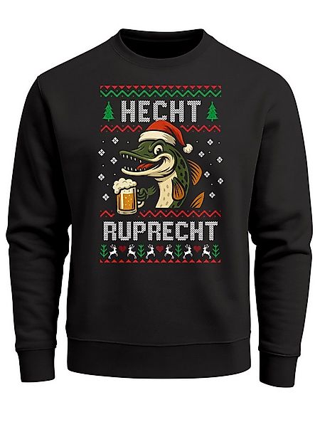 MoonWorks Sweatshirt Sweatshirt Herren Weihnachtspullover Lustig Hecht Rupr günstig online kaufen